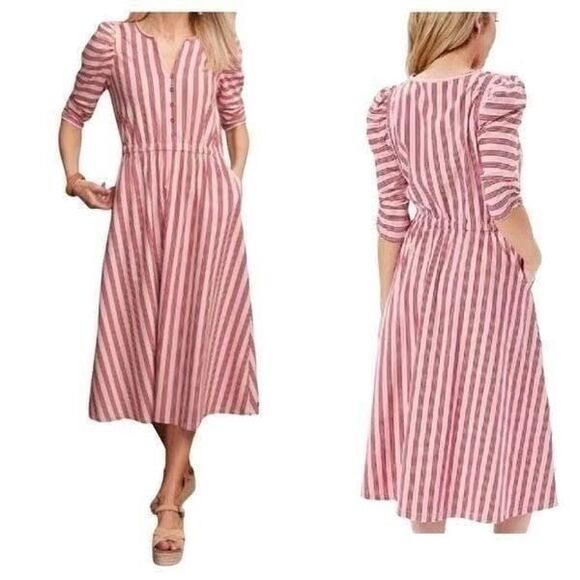 NWT Matilda Jane Heart to Heart Striped Midi Dress Large - Picture 1 of 7